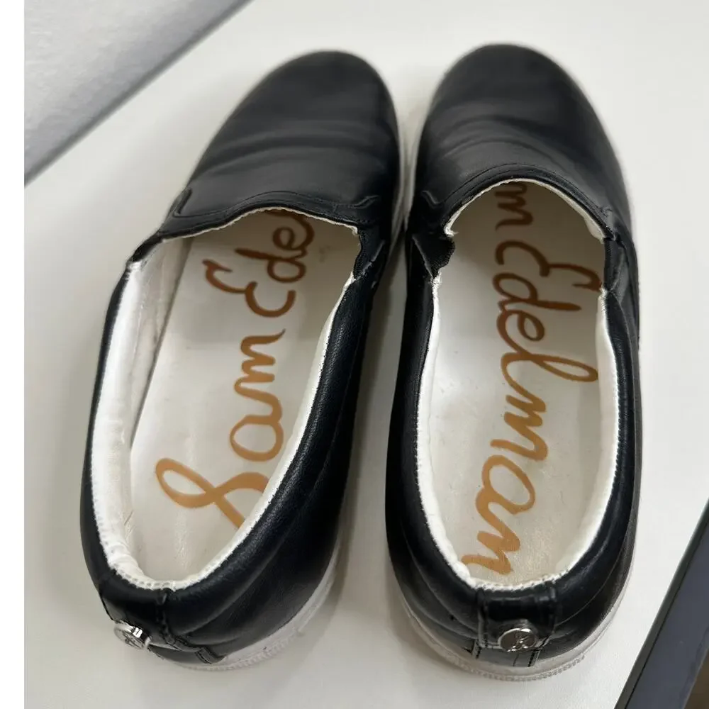 Sam Edelman Black Leather White Base Slip On Shoe 5